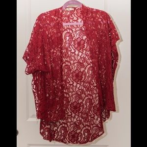 ⛩Maroon Lace Kimono!